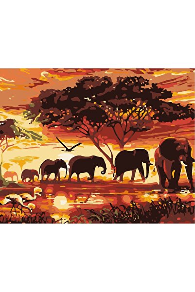 Lamba Cini Sayılarla Boyama Kasnaklı Tablo Seti Fırça Boya Dahil 40x50 Filler1