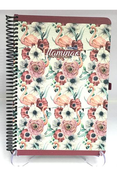Gıpta Flamingo Ring 100 Sheets Checked Notebook - Hard Cover, 17x24