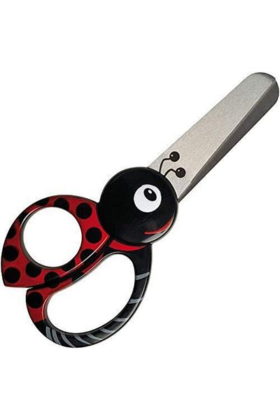 FiSKARS Children's Animal Scissors, Ladybug Motif, From 4 Years Old, Length: 13 Cm, Right And Left