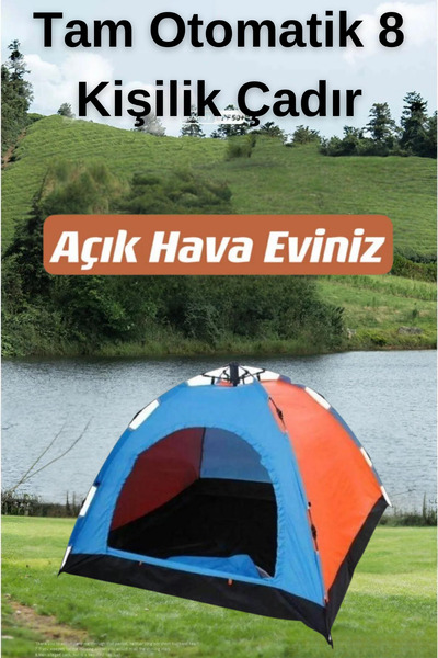welcomein 8 Kişilik 4 Mevsim Renkli Dayanıklı Tam Otomatik Kamp Çadırı Oudoor...