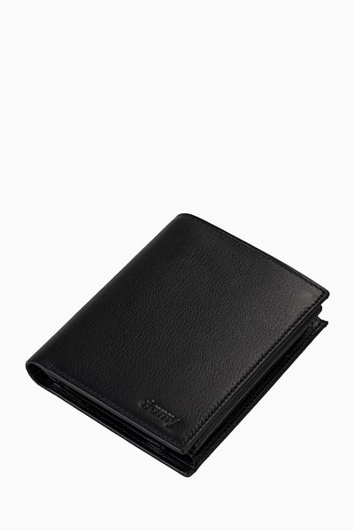 DAMY Black Leather Men's Wallet - Large, Coin and Gift K1102
