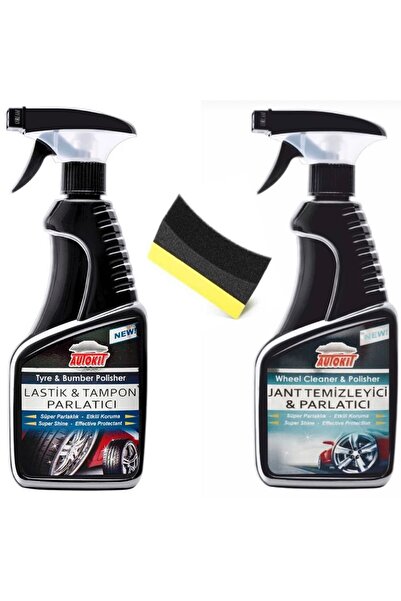 Autokit Lastik ve Tampon Parlatıcı 500 ml + Jant Temizleyici 500 ml & Sünger ...
