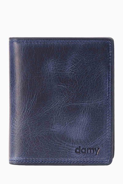 DAMY Navy Blue Genuine Leather Men's Wallet - Upright, Rfid, Gift and Card Holder K290