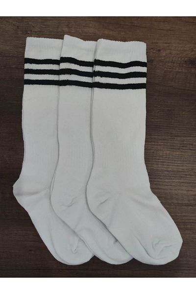 erceys Unisex 3 páry fotbalových ponožek - dlouhé legíny, ponožky z bavlněného koberce
