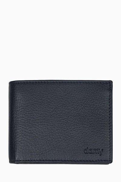 DAMY Navy Blue Men's Leather Wallet - Horizontal, Rfid and Gift K334