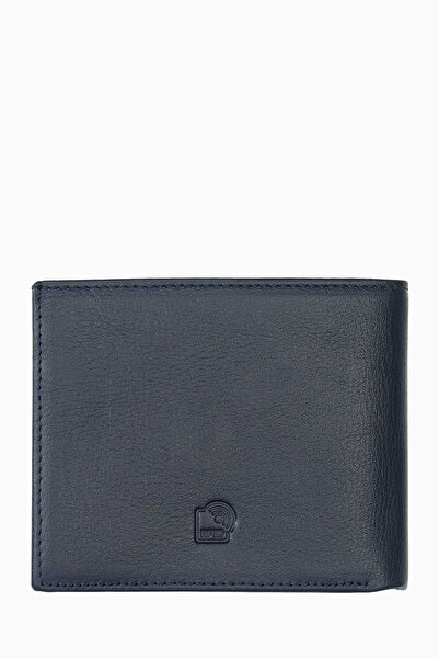 DAMY Синій чоловічий гаманець - горизонтальний, з відділенням для монет, захист від RFID, для тата і як подарунок K1301