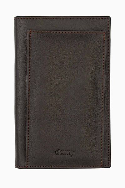 DAMY Genuine Leather Notebook - Brown K709, Wallet with Notepad and Notebook