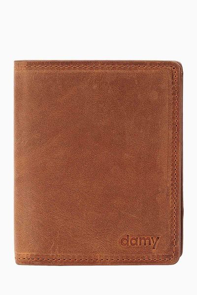 DAMY Men's Genuine Leather Upright Wallet RFID Gift Wallet with Card Holder - Tan K290