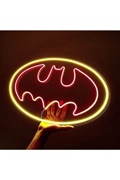 Kadem Batman Logo Neon Led Dekoratif Duvar Aydınlatması Neon Duvar Yazısı Sihirli Led