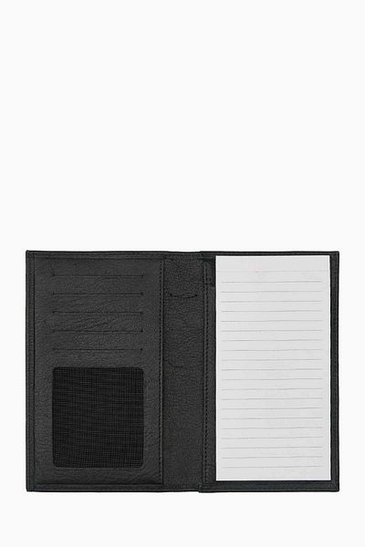 DAMY Black Genuine Leather Notebook - K709, Leather Wallet and Note Holder Set