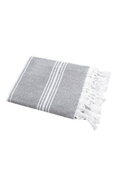 CEMETEKS Сірий бахроманий 100% бавовняний пляжний та спа-пештемаль - легкий та портативний, 100x180 см