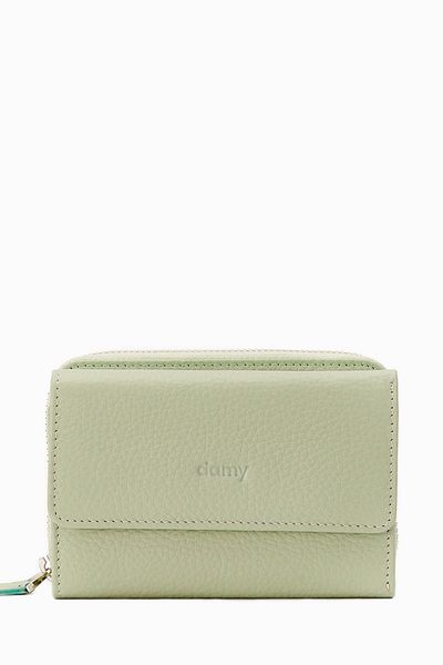 DAMY Mint K925 - Modern Women's Wallet with Snap Fasteners and Zipper, Medium Size Hand Portfolio