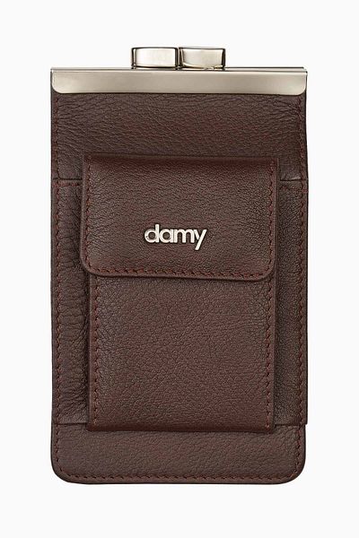 DAMY Brown Slim Fit Long and Short Cigarette Box - Genuine Leather Cigarette Case K702