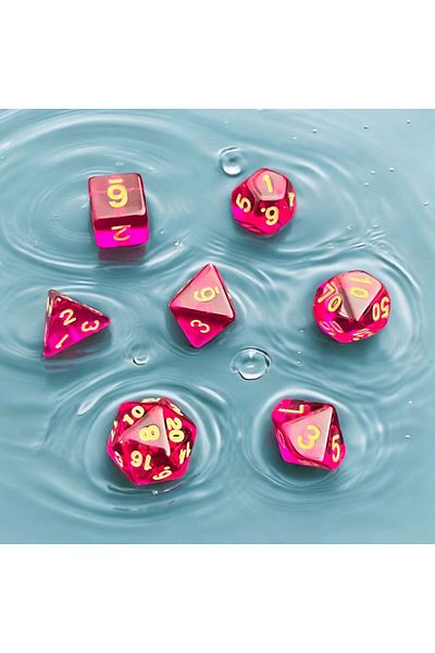 Le Majeur Dnd Frp Dice Set - Set of 7, Dungeons and Dragons Desktop Gaming Dice, Transparent Dark Plum