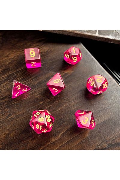 Le Majeur Dnd Frp Dice Set - Set of 7, Dungeons and Dragons Desktop Gaming Dice, Transparent Dark Plum