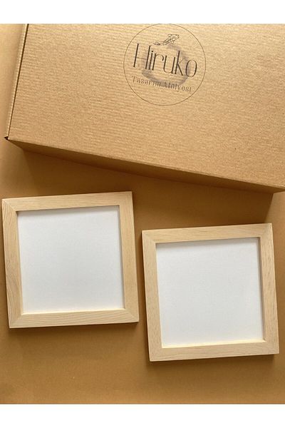 Hiruko Tasarım Atölyesi 15x15 Cm Premium Wooden Frame Set of 2 - Memory and Photo Frame
