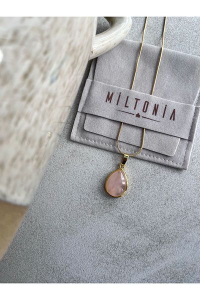 Miltonia 45 Cm Pink Quartz Steel Necklace