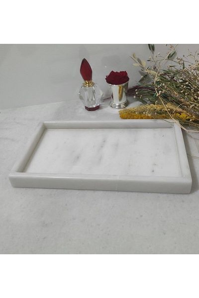 fymermertasarım Handmade Marble Tray 17x30 Cm