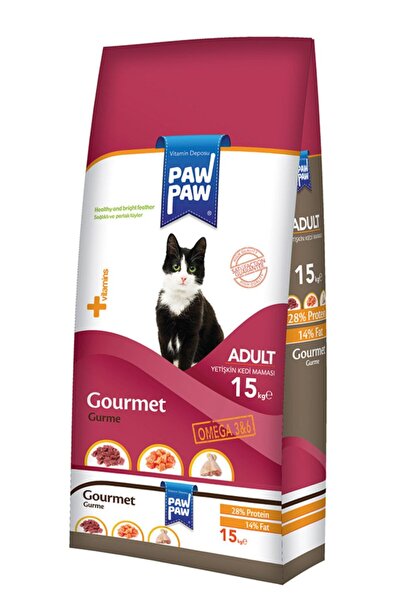PawPaw Ξηρά τροφή για ενήλικες γάτες, Premium Gourmet, 15 κιλά, ισορροπημένη ...