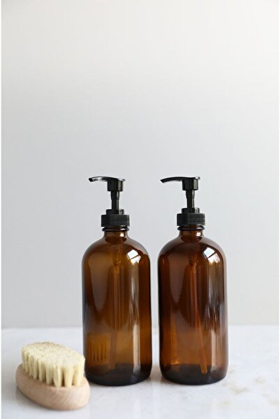 Hikwo Amber Glass Bottle - 500 Cc Soap Dispenser - Αντλία απορρυπαντικού
