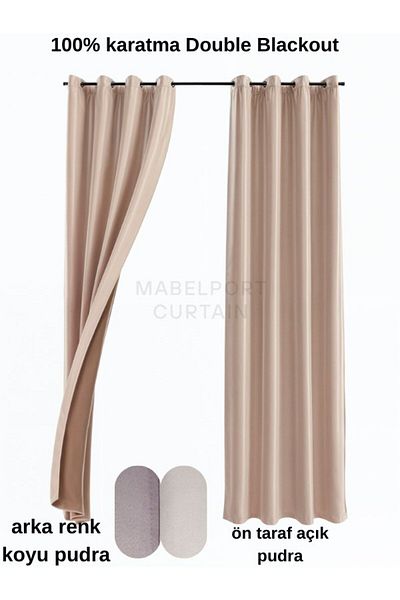 MebelPort Curtain 100% Dimming Double Blackout Bird Eye Planting - Two Wings