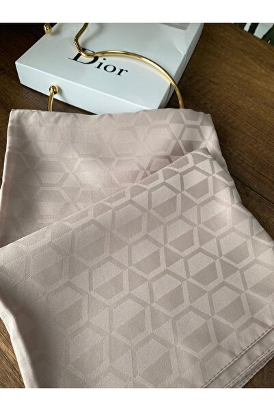 Organic Scarfs Elmas Desen Pamuk Jakar Şal - Krem