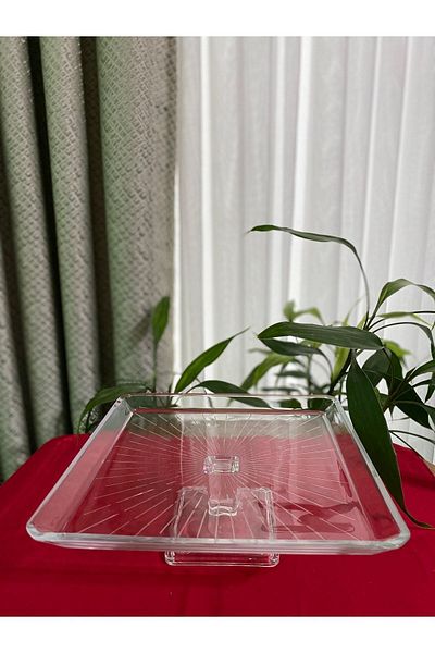Paşabahçe Pasabahce Footed Square Serving Plate - Madlen
