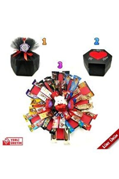 1H2M Hediyelik Patlayan Çikolatalı Kutu Lüx 1h2m
