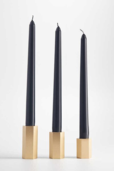 Deeps Brands Altıgen Pirinç Şamdan Set