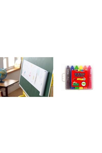 INFO NOTES Adhesive Picture Paper 30 Cm X 12 Meters + Globox 6 Colors Gel Pastel Paint