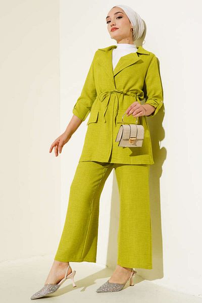 VOLT CLOTHİNG Linen Women's Set - With Jacket