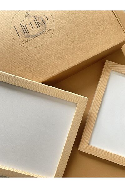 Hiruko Tasarım Atölyesi 20x20 Cm Premium Frame Wooden Frame - Set of 2 Memory-Photo Frame