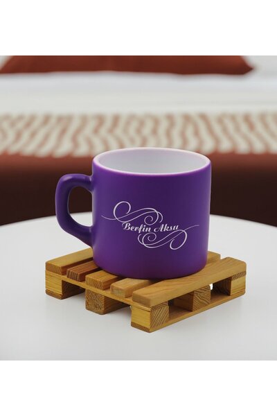 Bk Gift Kişiye Özel İsimli Mor Renkli Middle Çay & Kahve Fincanı-2, Arkadaşa ...
