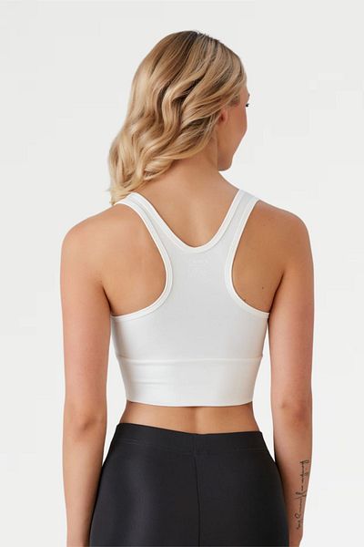 missmaral White Light Supported Covered Front Gathered Crop Top Bustier Sports and Daily Use