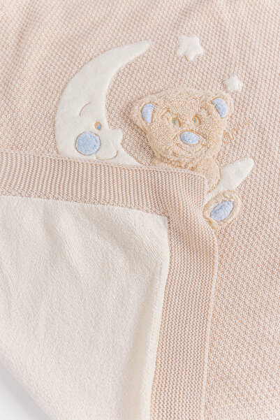 Babymod Girl/Boy Welsoft Lined Baby Blanket with Teddy Bear Figure