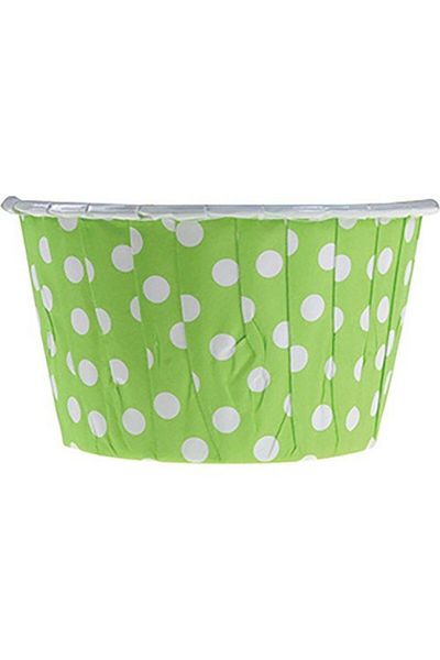 pasta cumhuriyeti Muffin Cupcake Mini Cake Mold Capsule Green Polka Dot 20 Pieces
