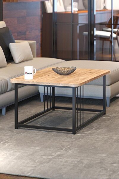 Tapacım LİDYA Oval Kesim Sehpa , 60x90 Metal Ayaklı Masa , Orta Sepha
