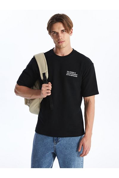 LC Waikiki Bedrucktes Herren-T-Shirt – Rundhalsausschnitt, kurze Ärmel