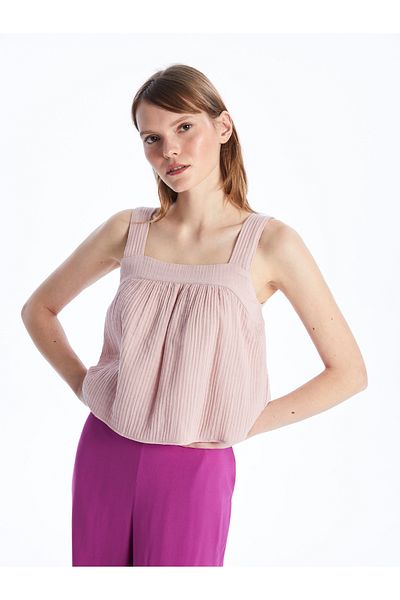 LC Waikiki Γυναικεία Crop Μπλούζα U-Neck