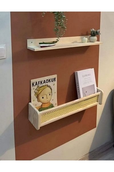 glb decor wood hand made Hazeran Shelf Wooden Wall Shelf