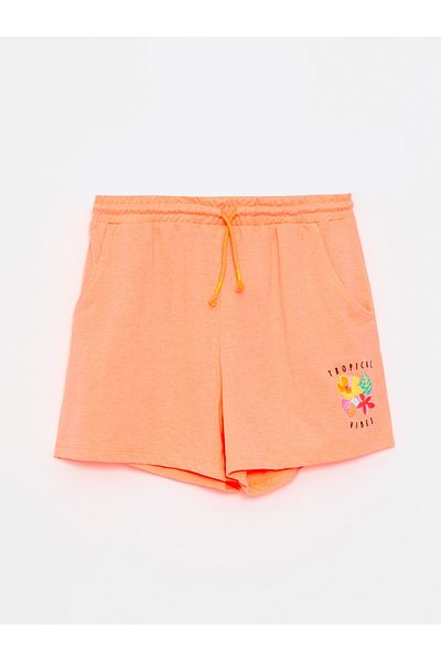 LC Waikiki Printed Elastic Waist Shorts for Girls