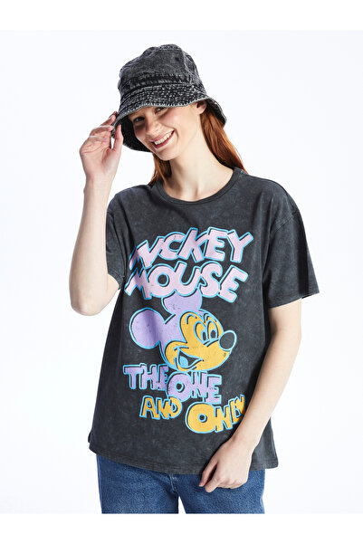 LC Waikiki Dámské tričko s potiskem Mickey Mouse - výstřih, krátký rukáv