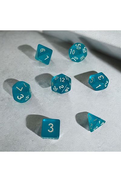 Le Majeur DndFrpDiceSet-Setof 7,DungeonsandDragonsDesktop Gaming Dice, Transparent Turquoise