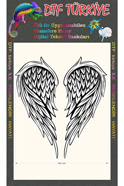 DTF BASKI Baskı-melek-kanat-ütü Ile Baskı-kişiye Özel -hediye