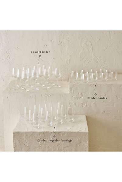 Bella Maison Fall Bardak-Kadeh Seti 36'lı Naturel