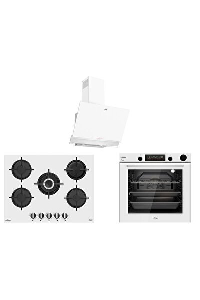 Tommatech TT400 Beyaz Ankastre Set TDE6003WG Davlumbaz + TAO7001WG Ocak + TAF6003WSP Fırın