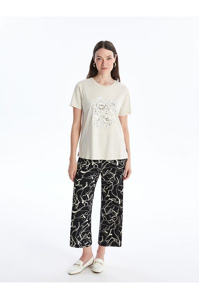 LC Waikiki Women's - Crew Neck Printed Short Sleeve T-Shirt