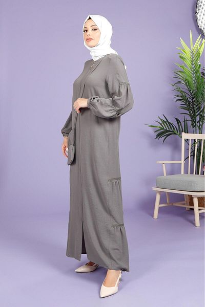 Beyza Gray Colored Cinem Lace Mobile Ferace 3765