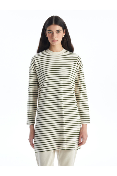 LC Waikiki Csíkos nyakú, hosszú ujjú női tunika