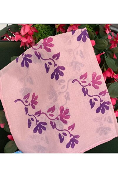 leillART Women's Pink Floral Print Cotton Handmade Hair Bandana